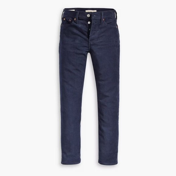LEVI’S Wedgie Straight Fit Corduroy Pants Navy Blue 26 - Picture 5 of 14